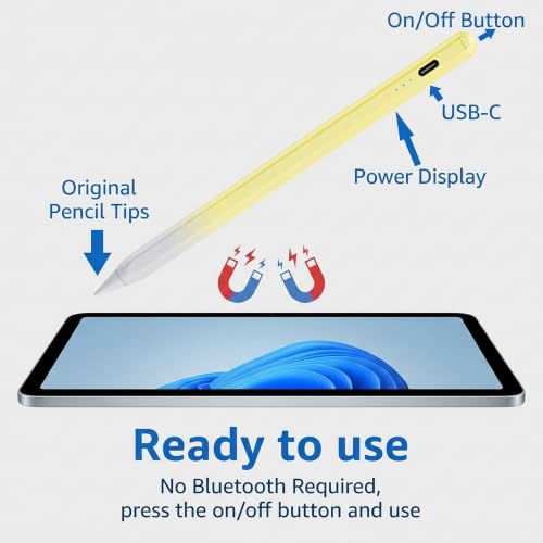 Image of JEDOUBAL Stylus Pen for iPad 2018-2026, 3X Fast Charging iPad Pencil with Palm Rejection & Tilt Sensitivity, Apple Pencil Alternative No Bluetooth Required Compatible with iPad Pro Air Mini