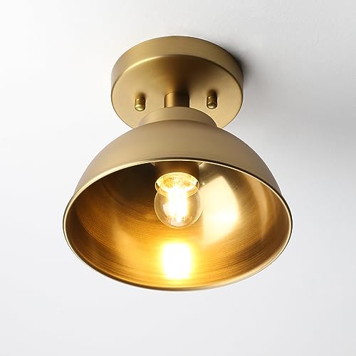 Pathson XLUS1052X Metal Flush Mounted Ceiling Lighting, Vintage Brass Finish Ceiling Light Fixture thumb #1