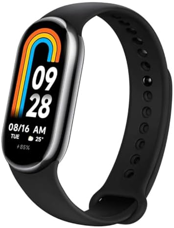Xiaomi Mi Smart Band 8 - Bransoletka aktywności, wyświetlacz AMOLED, Monitorowanie tętna, 190 MAh, 150+ tryby sportowe, do 16 dni autonomii, czarny