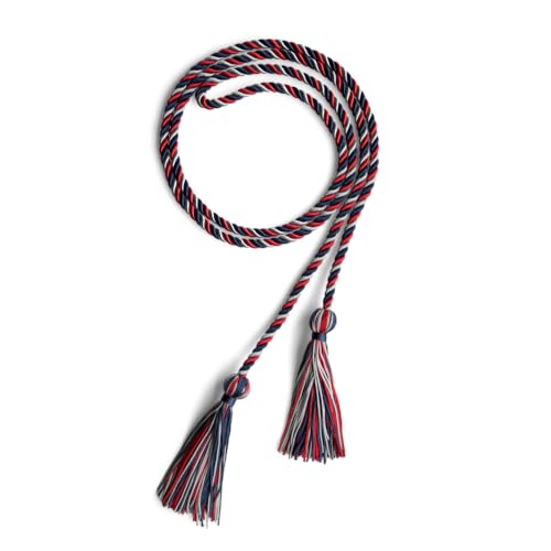 Image of Endea Graduation Single Honor Cord Three-Color (Navy Blue /Red /Silver)