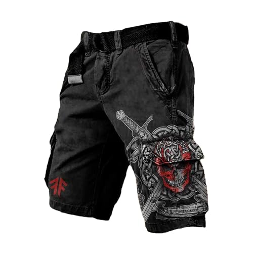 Short de bain homme viking imprimé 3D avec doublure filet maille