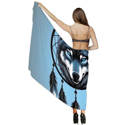 Soft 72x40 Inch Beach Shawl, Women's Lightweight Sexy Wrap Dresses, Beach Bikini Cover-Ups2