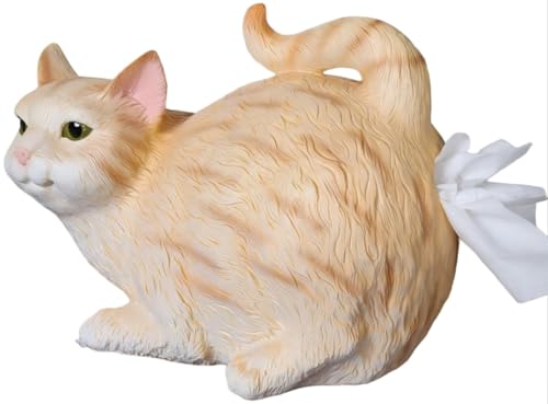 Cat Toilet Paper Holder Funny Cat Tissue Dispenser Cute Resin Tissue Box for Bathroom Kitchen or Bedroom Functional Cat Butt Tissue Holder for Organizing Bathroom Tissues and Paper Towels