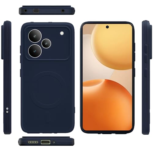 Image of Back Cover Compatible for Realme P4 Pro 5G | MagFit Ring Design (Non-Magnetic) | Shockproof | Anti-Slip Grip | Raised Camera Edges | Slim Protective Case for Realme P4 Pro 5G (Steel Blue)