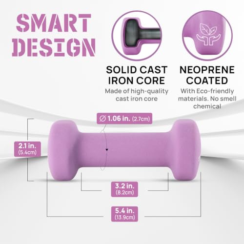 Image of Yes4All Neoprene Dumbbells, Pairs and Sets with Rack for Home Workouts