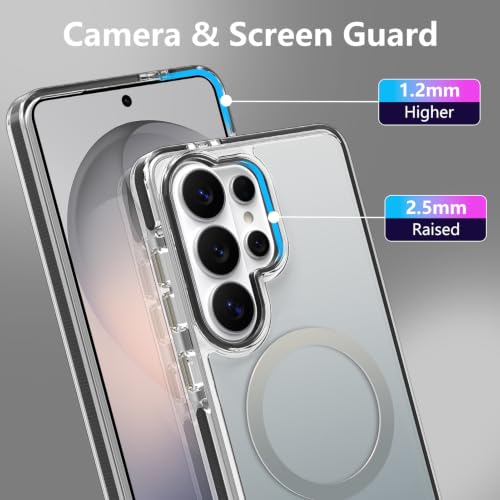 Image of Magnetic Case for Samsung Galaxy S26 Ultra [Compatible with Magsafe] [Anti-Yellowing] [1 Screen Protector] Slim Clear Iridescent Case for Galaxy S26 Ultra 6.9 inch, Black