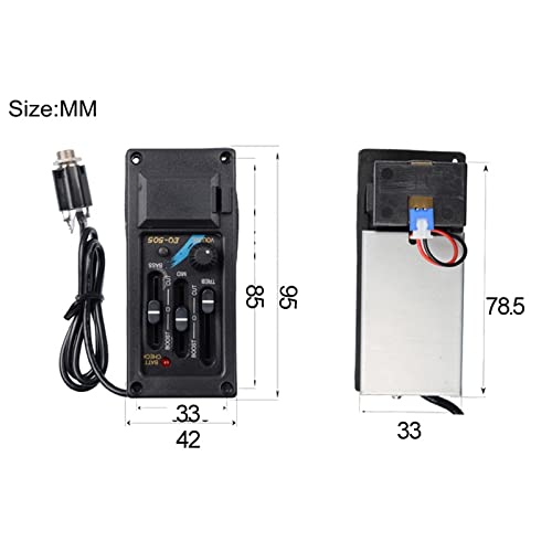 TSTS 3 Banda Ha Lasciato La Mano Sinistra della Chitarra Eq. Pickup del Preamplificatore Piezo per La Chitarra Acustica Preamplificatore Chitarra Acustica