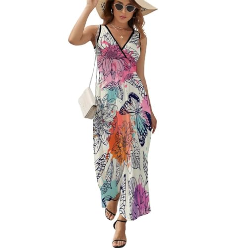 Robe maxi col V légère pour un confort absolu pendant l'été