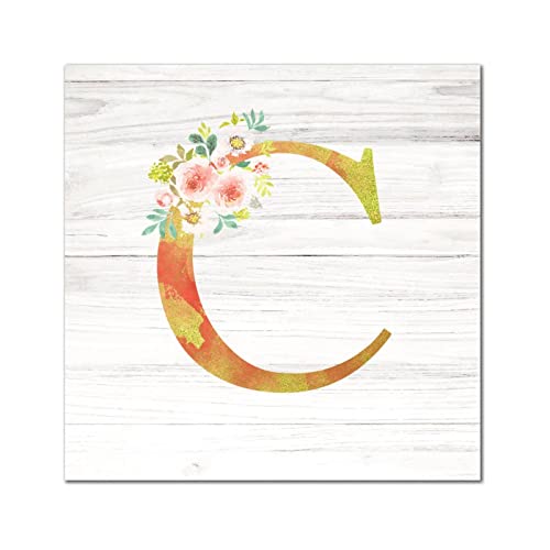 Lettre en bois monogramme C dorée, le cadeau de pendaison de crémaillère idéal