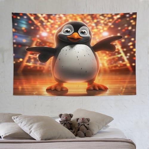 Tapisserie de sceau pingouin mignon 3D tenture murale pour salon 150x230cm