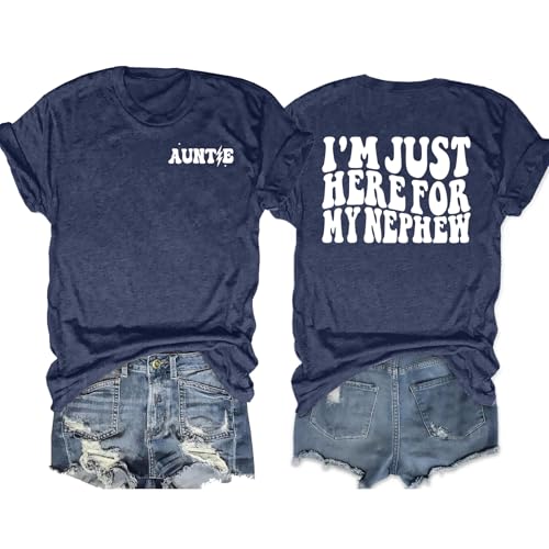 Aunt Shirt Somebody's Feral Aunt T-Shirt for Women: Cool Aunts Club Shirts Funny Auntie Print Tee Auntie Gifts