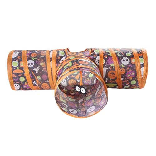 Túnel para gato de Halloween | Túnel de juego de Halloween para gatito Esquechos - Juego plegable de escondite para hurón hámster conejo - Espacio de actividad para perro y conejo