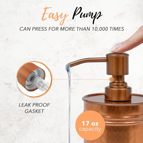 Image of Autumn Alley Copper Farmhouse Soap Dispenser, Kitchen & Bathroom, 17.5 oz