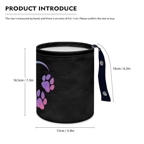 Image of Dog Paw Print Car Trash Can Collapsible Portable Car Garbage Bin Cute Multipurpose for Car Front Seat, Back Seat, Floor, Headrest Rubbish Bin Universal Fit for Car SUV Trucks