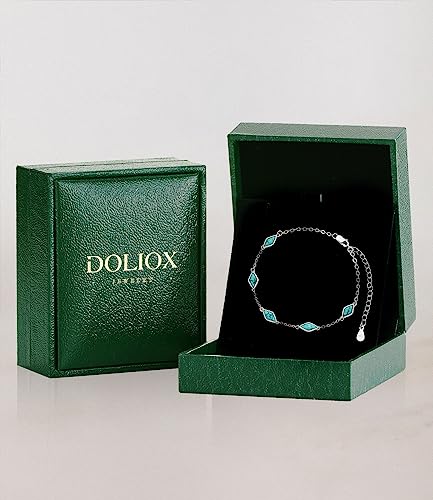 Genuine Turquoise Tennis Bracelet for Women 925 Sterling Silver Bead Chain with Green Stone December Birthstone Jewelry for Her4