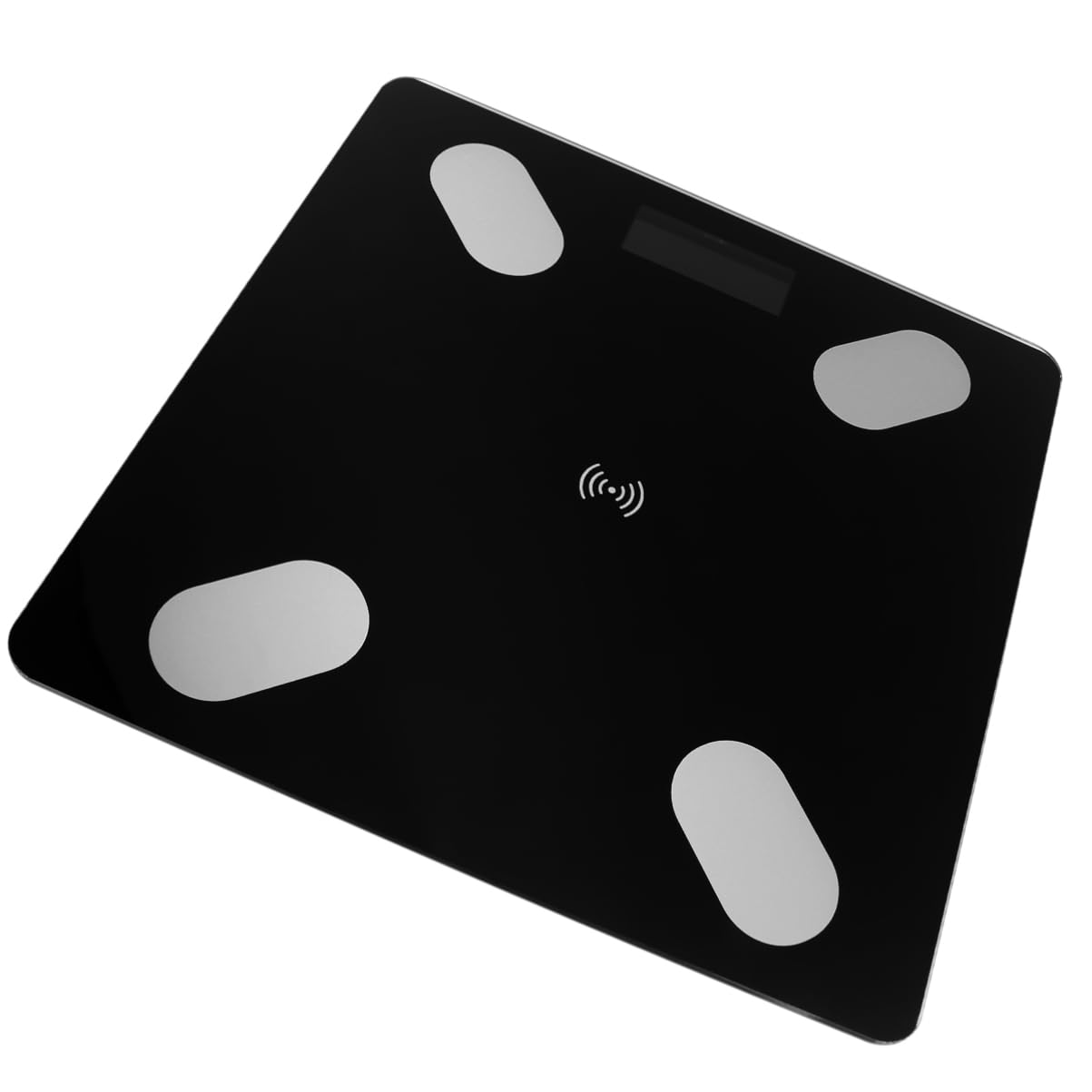 FOMIYES Balanza Digital Inteligente para Grasa Corporal y Peso Corporal Tecnología Inalámbrica y Patrón de Batería Color Negro