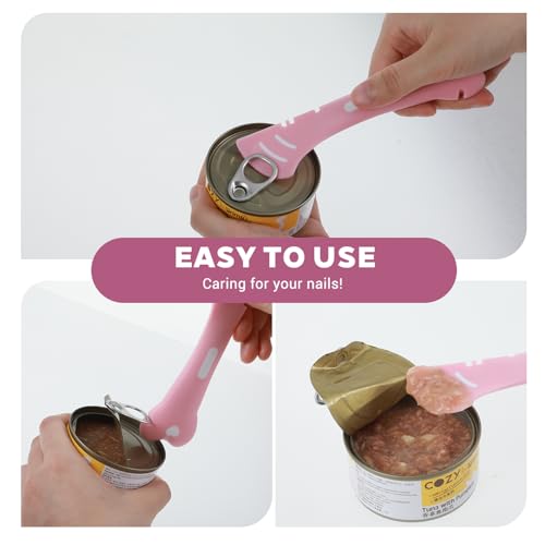 Xinjoduz 2 Stück Katzenfutter Deckel, Dosendeckel und Katzenlöffel Silikon Universal Dosendeckel Rosa Niedliche Deckel für Futteraufbewahrung Hundekatzenfutter Haustierfutterdosen