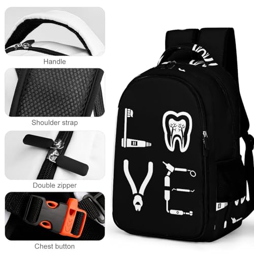 Dental Hygienist Travel Backpack Double Layers Laptop Backpack Durable Daypack for Men Women4