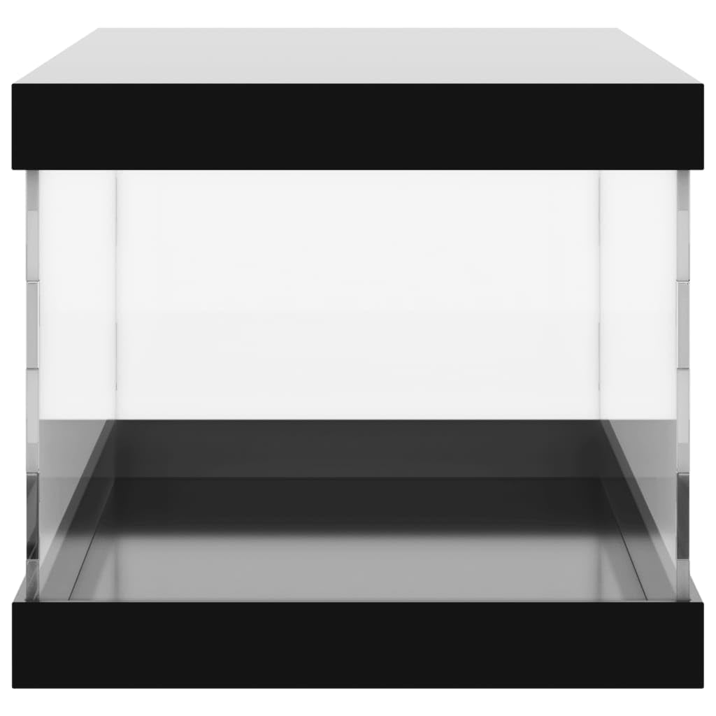 Vetrina antipolvere in plastica acrilica, 14 x 14 x 22 cm, con coperchio nero e fondo, scatola acrilica trasparente per la presentazione di oggetti da collezione