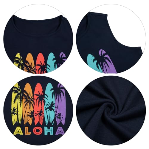 Image of MYHALF Summer Tank Dress for Women Sleeveless Beach Vacation Sundress Short Coconut Tree Sun Dress Casual Coverup