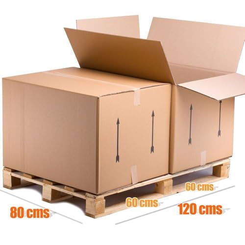 TELECAJAS | 80x60x55 cm - Cajas Gigante de Cartón Mudanza Baul Grande - Medio Palet | Ideal para Envío y Guardar Objetos Voluminosos Anónimas, Doble Pared Reforzada | Pack de 2 cajas - imagen 5