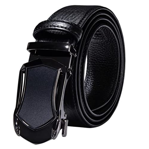 JSEIAJB Business Belt Black Leather Strap Male Belt Automatic Buckle Belts For Men Girdle Belts For Jeans