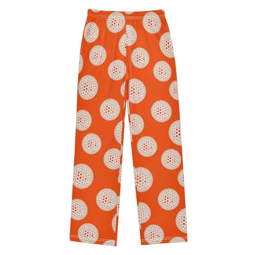 J JOYSAY Cartoon Golf Orange Pajamas Pants Soft Long Pajama Bottoms Lounge Sleep Pants Size S-XL