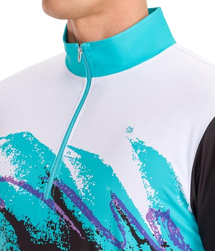 Tipsy Elves Men's Quarter Zip Golf Pullover - Performance Golf Shirts for Men w/ 4-Way Stretch Moisture Wicking Fabric3
