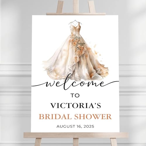 Personalized Bridal Shower Welcome Sign Template, Bridal Shower Guest Sign In, Wedding Dress Engagement Party Signs Decorations Theme, Modern Rehearsal Dinner Party Sign