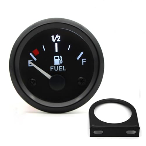 Shkalacar Marine Fuel Gauge 2'' 52mm 12V Pointer Car Fuel Tank Meter with LED Backlight Rim...
