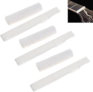 Acoustic Guitar Bridge Blank, 6PCS Classical Guitar Bridge, Bone