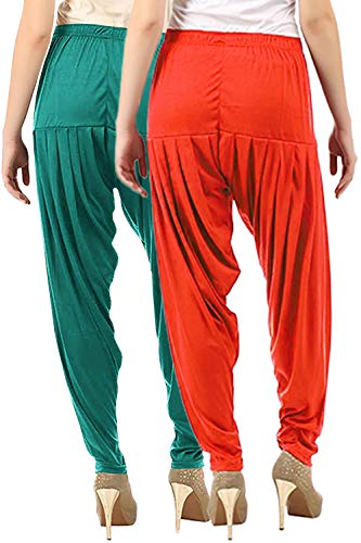 Image of Buy That Trendz Womens Patiala Pants Combo Pack of 2 Viscose Dhoti Patiyala Salwar Harem Bottoms Pants