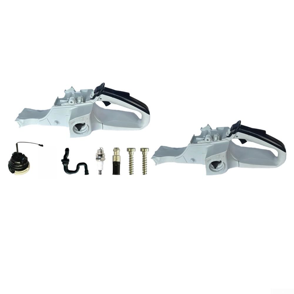 Eawfgtuw Conjunto de mango trasero 11403500825 compatible con motosierra MS311 MS362, kit de tapa de tanque de combustible de metal con flotador de boquilla de tubo, piezas de reparación plateadas