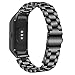 E ECSEM Compatible with Samsung Galaxy Fit SM-R370 Bands, Galaxy Fit Watch Band Solid Stainless Steel Metal Replacement Bracelet Strap fit Galaxy Fit SM-R370 Smart Watch, Adjustable (Black)