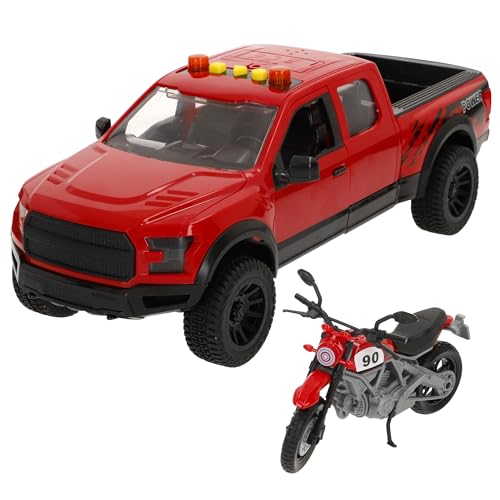 ColorBaby Speed & Go Coche Pick up con Moto, Sistema de fricción, Luces y Sonido, Puertas funcionales, Vehículo de Rescate, Escala 1:12, Niños a Partir de 3 años (39310)