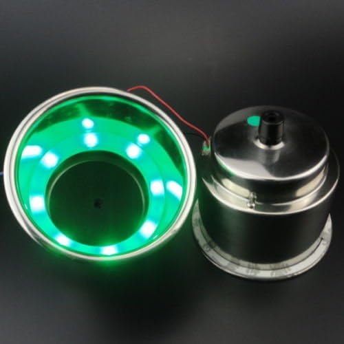 1PCS Stainless Steel Green 8 LED Cup Drink Holder Marine Boat Car Truck RV Well (4)