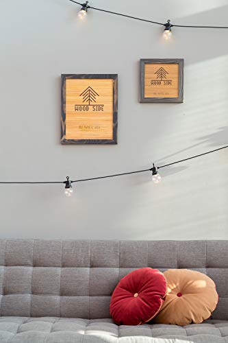 image for Wood Side Rustic Wooden Picture Frames 8x10 - Old Dark Grey - Set of 2