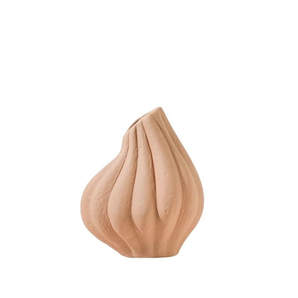 Vase, Vase Orange Ceramic Vintage Decorations Rough Flower Arrangement Home Ornament Pottery Pot