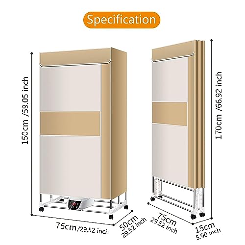 clothes dryer,Heated Clothes Airer with Cover ,Electric Clothes Dryer Indoor, 2 Tier Foldable Heated Clothes Airer 50Kg/110Lbs Large Capacity Electric Drying Rack 1300W Wet Airer Clothes Laundry Quick - Image 7
