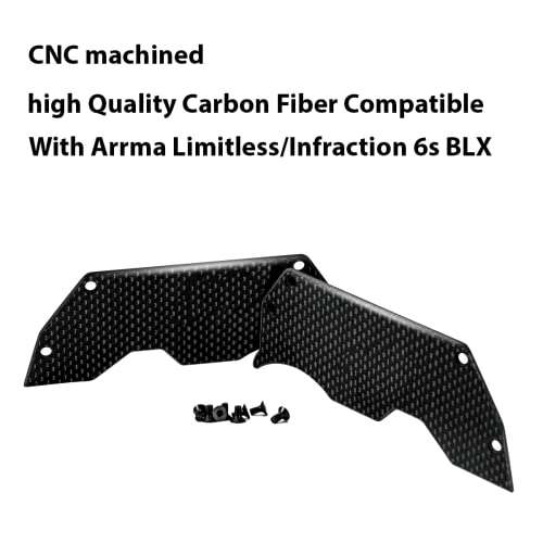 2Pcs Carbon Fiber Air Dam Diffuser/Wheel Covers Ti2154218 Compatible With Arrma Limitless/Infraction 6S Blx,Xtptfabs #TOP1
