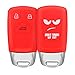 Produktbild kwmobile Autoschlüssel Hülle kompatibel mit Audi 3-Tasten Smartkey Autoschlüssel (nur Keyless Go) - Schlüsselhülle Don't Touch My Key Weiß Rot