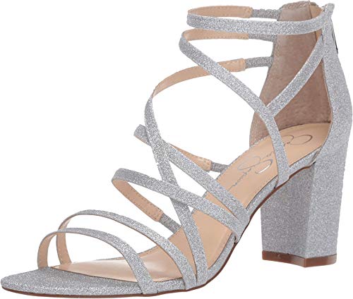 Jessica Simpson womens Stassey Heel Sandal Pump, Silver, 9 US