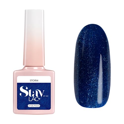 STAYLAC Pintauñas Semipermanentes 5 ml - Azul Storm - Esmaltes Semipermanentes Para Uñas - Gel Uñas - Manicura - Nail Art - Brillo Uñas - Laca De Uñas - Esmalte de uñas Purpurina
