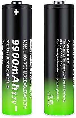 18650 Rechargeable Battery 3.7 Volt Rechargeable Battery Button Top Li Batteries for Flashlights, Headlamps 2 Pack