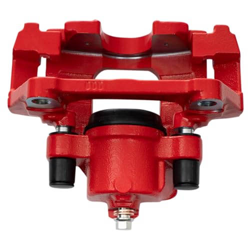 Image of TRQ Front Left Brake Caliper Performance Red Drivers Side | For 2002-2008 Mini Cooper