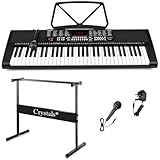 {Full-Size 61-Key Digital Keyboard}: Includes 255 timbres, 255 rhythms, 24 demo songs, percussion functions, learning modes (One-Key, Follow, Ensemble), record & playback, and built-in speakers. {Easy-to-Use LED Display}: Clearly shows settings such ...