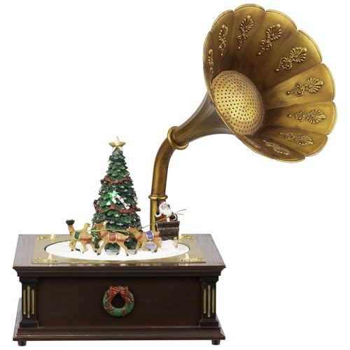 LED Lighted and Musical Gramophone Animated Christmas Decoration - 14