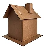 Kid's Craft House Kit (Cardboard) - Pack of 5 - Designed & Made in The USA - Craft for Home, Classroom, Family DIY Decor