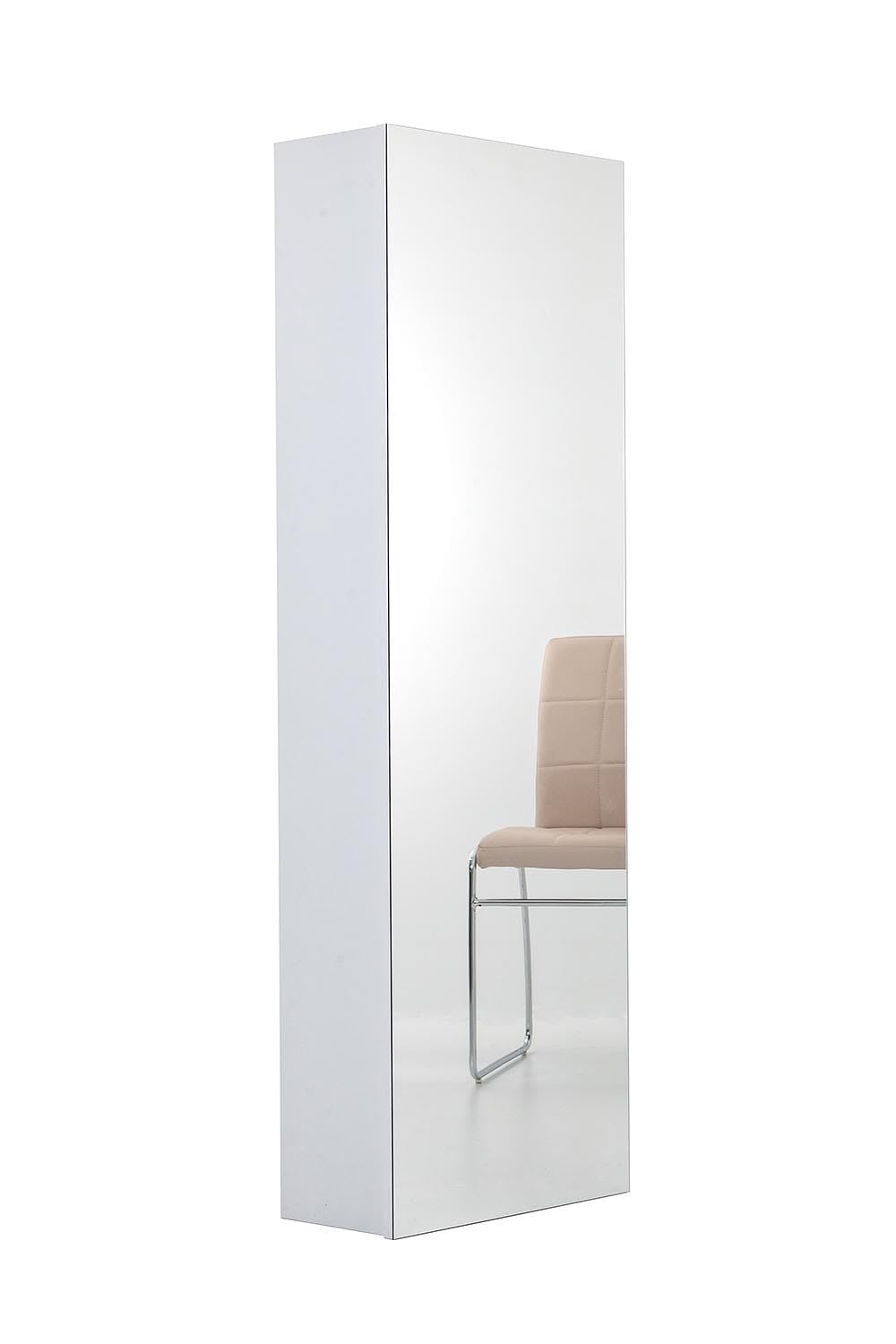 TFT Scarpiera Libreria 5 Ripiani in Melaminico 52,5x23x160cm Sc Bianca Specchio