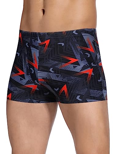 Image of Men's Square Leg Swimming Jammer Shorts UPF50+,Men Swimsuit Swim Jammers Fabric Shape Retention